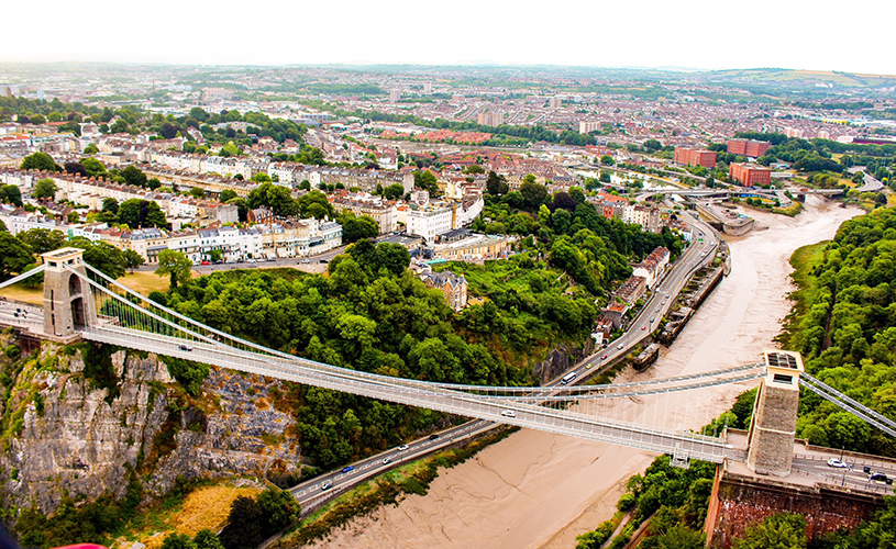 Clifton Suspension Bridge from above